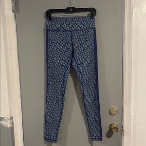 J. McLaughlin Geometric Blue and Tan Leggings Size Small